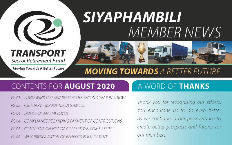 Member Newsletter - Aug 2020