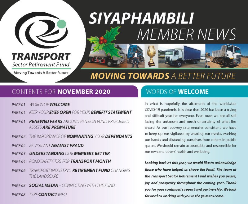 Member Newsletter - Nov 2020