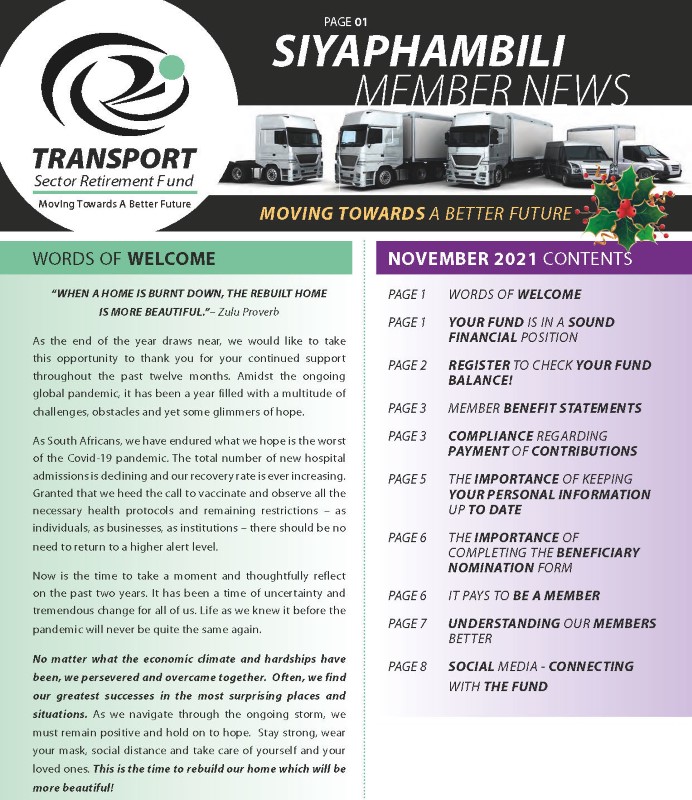 Member Newsletter - Nov 2021